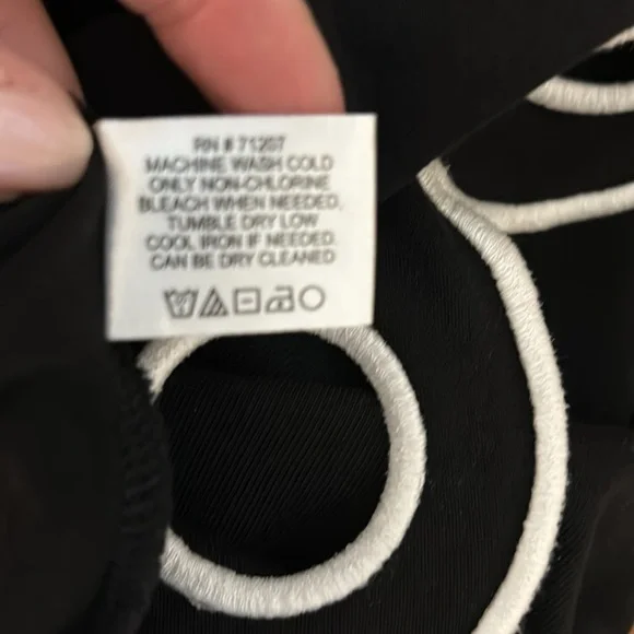 E.L.I. Black Embroidered Eyelet Scalloped Hem Top - Picture 5 of 5